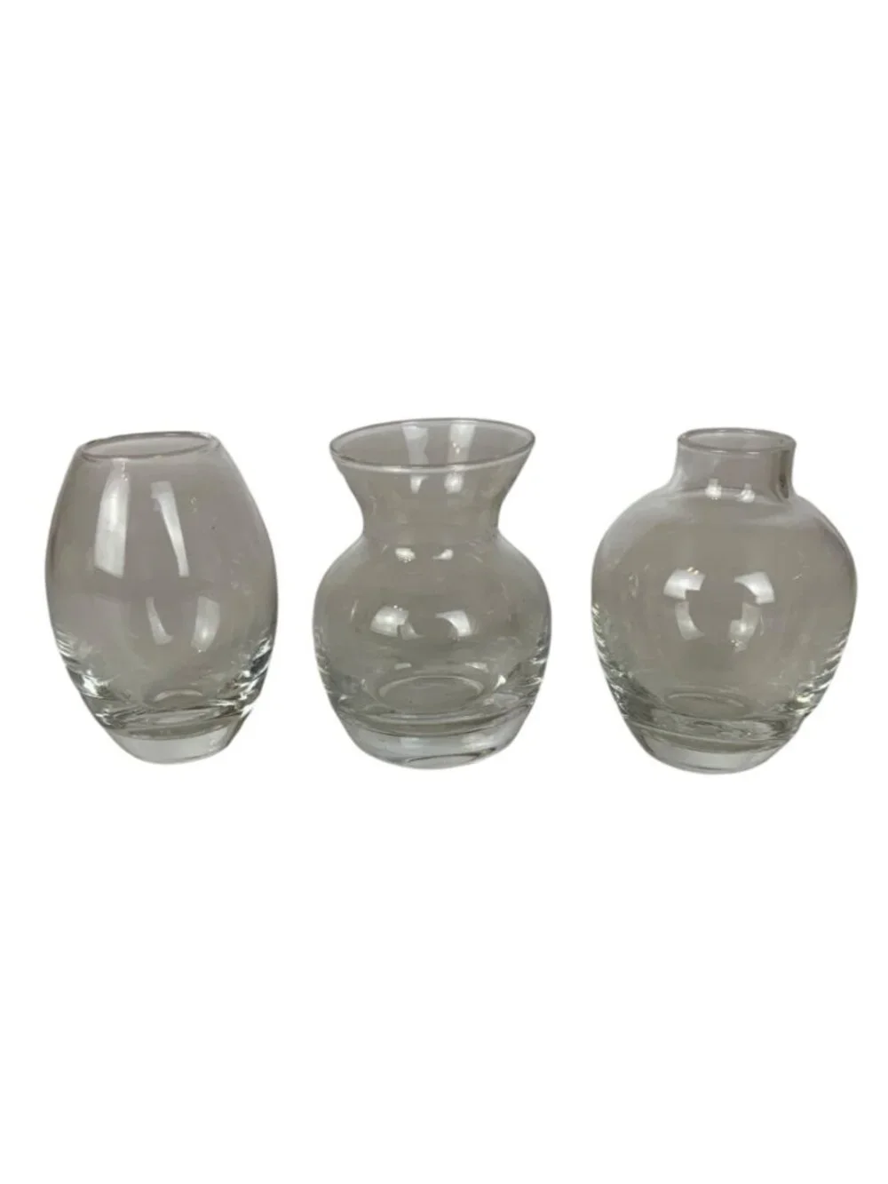 Set Of 3 Dansk Fiori Clear Glass Mini Vases For Flowers Fresh Herbs Original Box